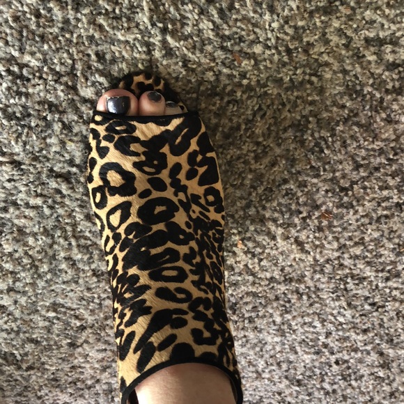 Darling Leopard Peep Toe Booties - Picture 9 of 11
